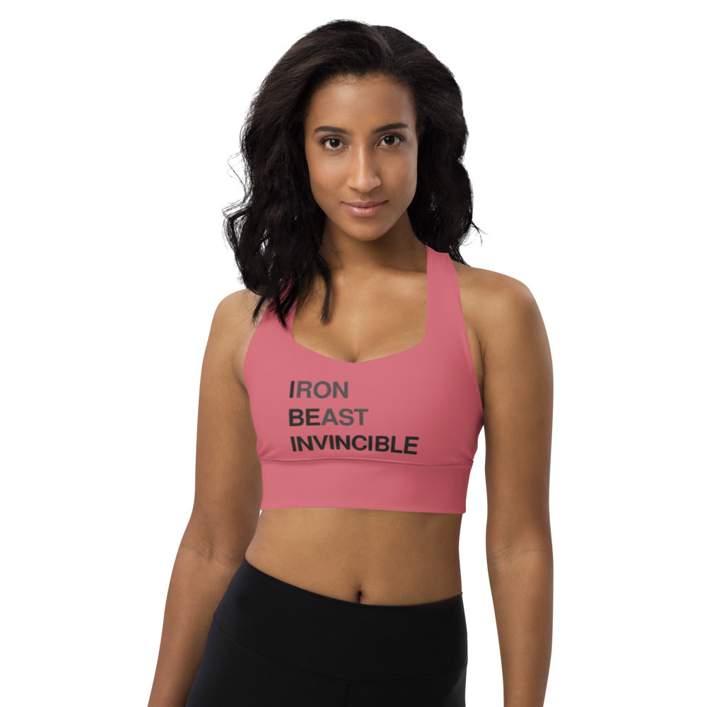 Best Sports Bra - vision longline premium sports bra pink - shefit bra