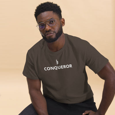 Conqueror Men's Classic Tee – Premium cotton-blend athletic t-shirt for gym workouts and casual wear.